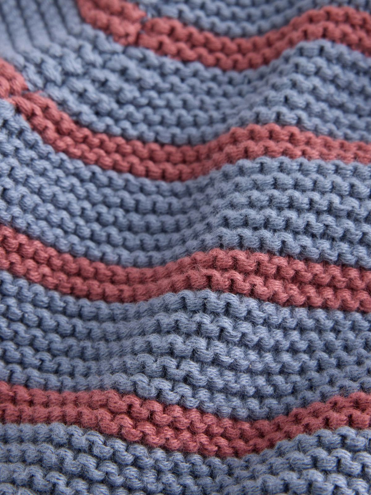 Blue & Burgundy Stripe Knitted Baby Cardigan (0mths-2yrs)
