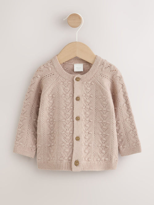 Neutral Stitch Knitted Soft Touch Baby Cardigan