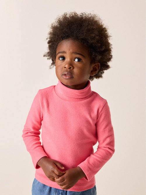 Pink Long Sleeve Roll Neck Top (3mths-7yrs)