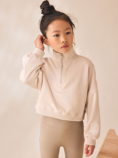 Neutral Quarter Zip Sweatshirt (3-16yrs)