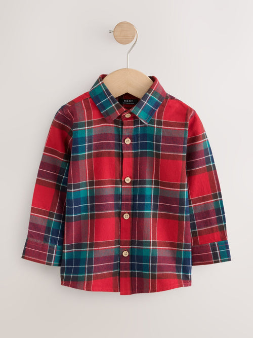 Red Long Sleeve Tartan Check Shirt (3mths-10yrs)