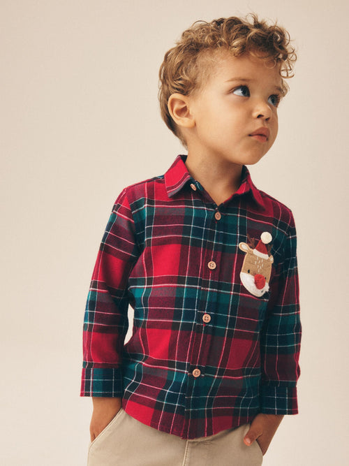 Red Character Long Sleeve Tartan Check Shirt (3mths-10yrs)