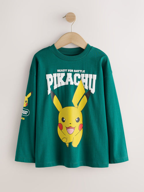 Green Back Print Pokémon Long Sleeve T-Shirt (3-16yrs)