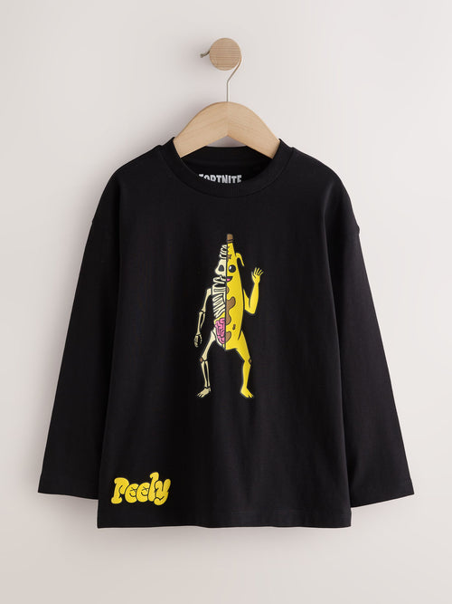 Black Peely Fortnite Long Sleeve T-Shirt (4-16yrs)