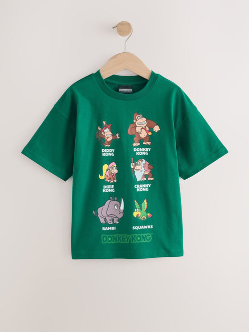 Green Donkey Kong Mario Gaming T-Shirt (3-16yrs)