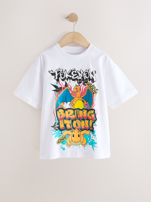 White Graffiti Pokémon Short Sleeve T-Shirt (3-16yrs)