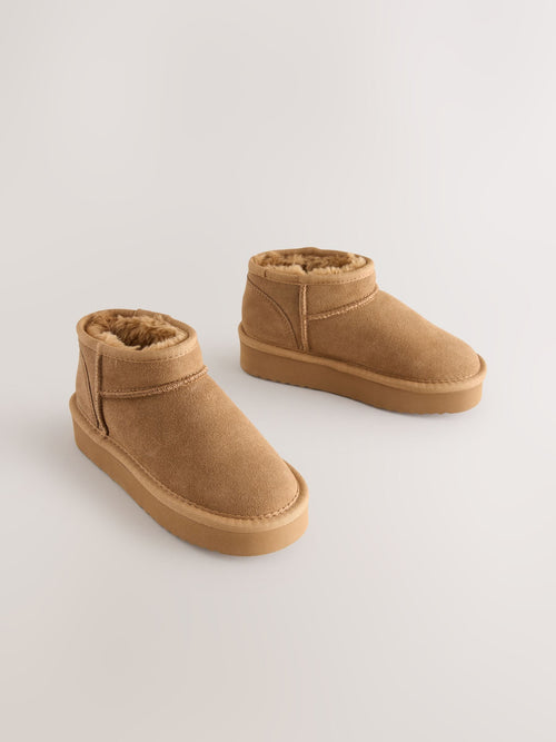 Tan Brown Standard Fit (F) Water Repellant Suede Pull On Boots