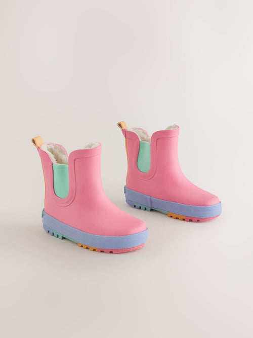 Pink Colourblock Chelsea Wellies