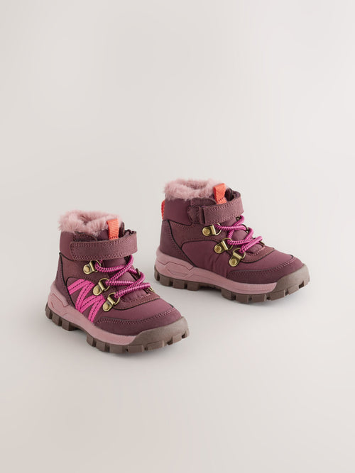Burgundy Red Touch Fastening Hiker Boots