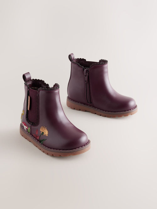 Burgundy Red Chelsea Ankle Boots