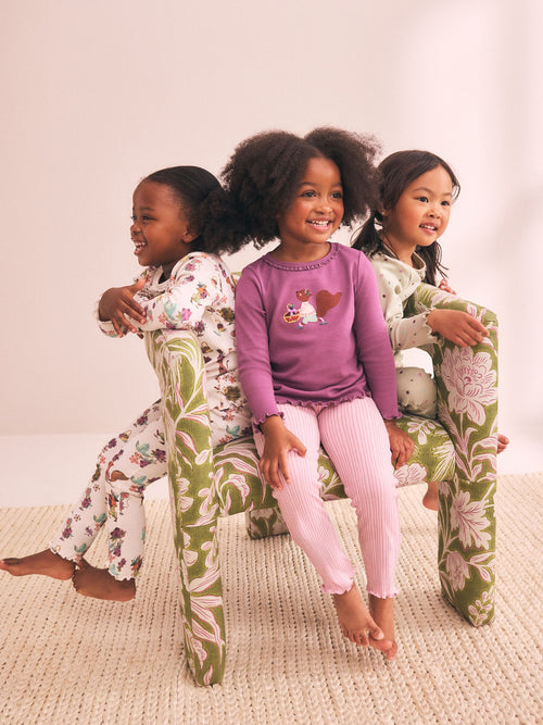 Purple/Green Snuggle Pyjamas 3 Pack (9mths-12yrs)