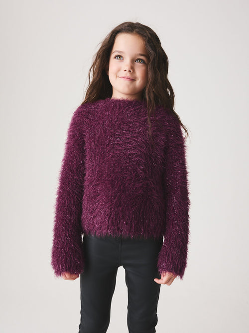 Red Tinsel Fluffy Jumper (3-16yrs)