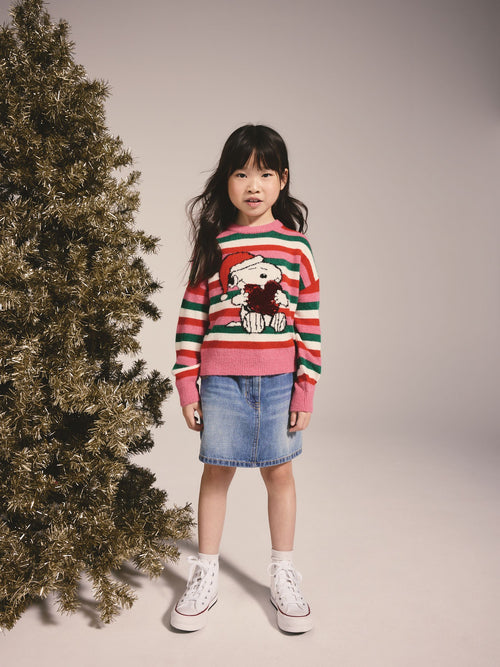 Stripe Snoopy Christmas Jumper (3-16yrs)