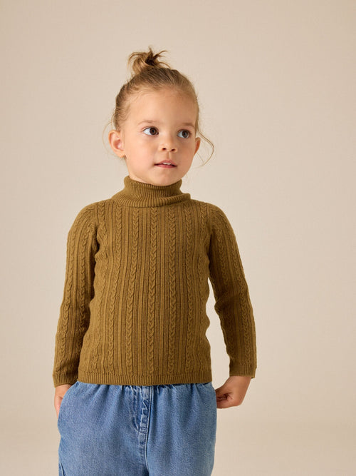 Olive Green Roll Neck Jumper (3mths-10yrs)