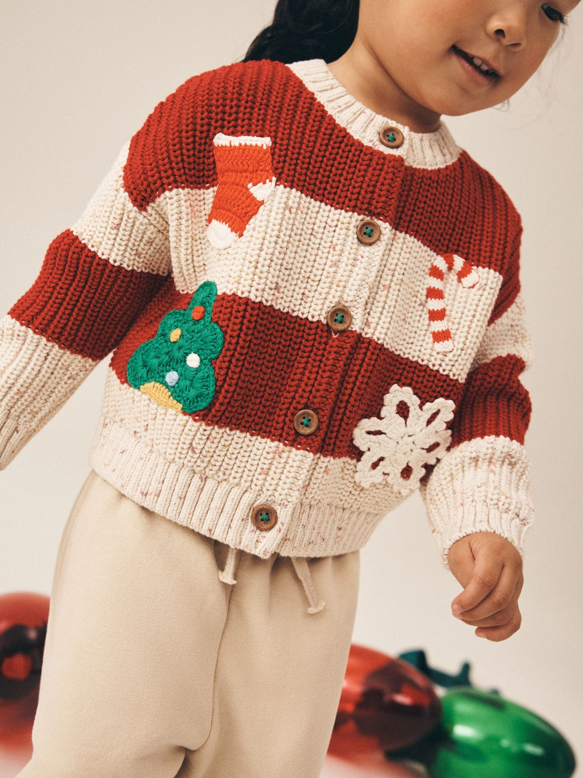 Holly Jolly Embroidered Christmas Cardigan (3mths-7yrs)