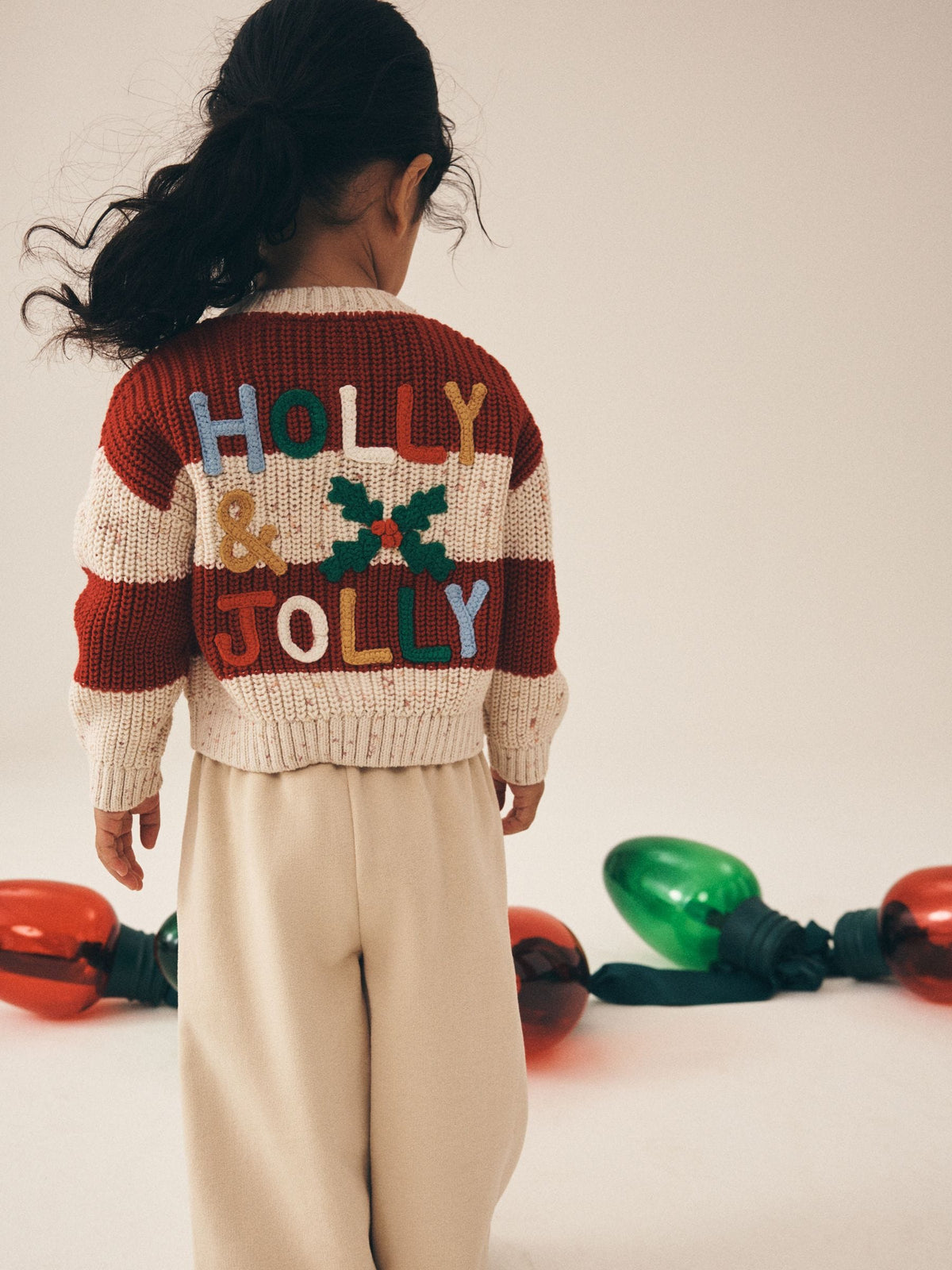 Holly Jolly Embroidered Christmas Cardigan (3mths-7yrs)