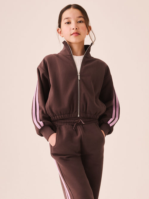 Brown/Pink Zip Up Sweatshirt (3-16yrs)