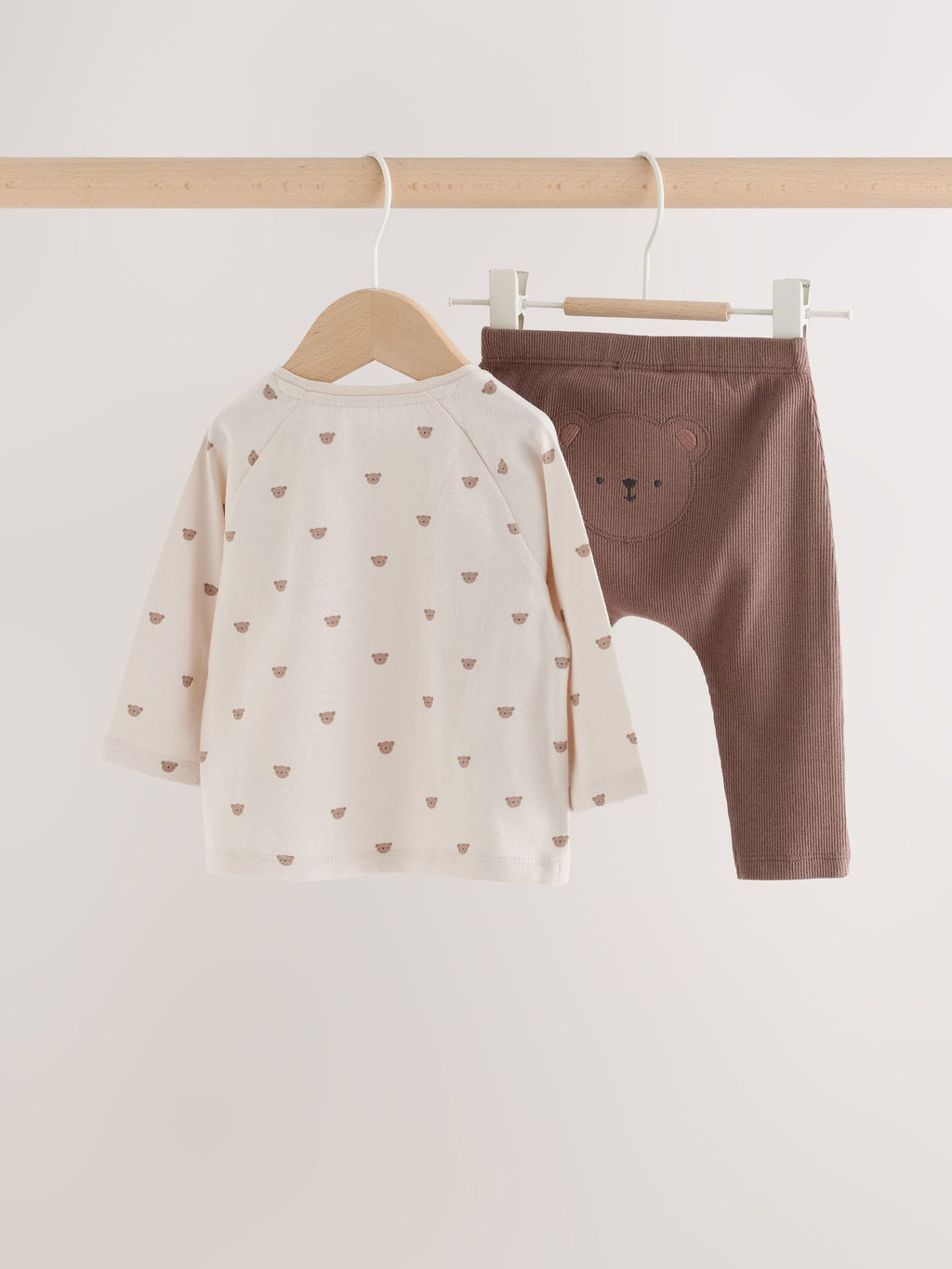 Tan Brown Bear Top and Leggings Baby Set (0mths-2yrs)