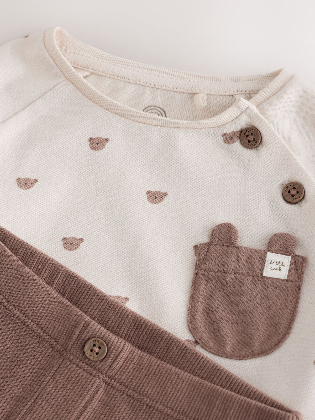 Tan Brown Bear Top and Leggings Baby Set (0mths-2yrs)
