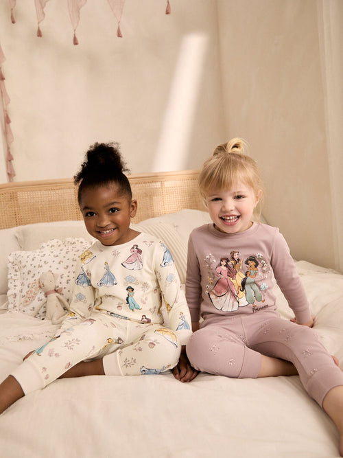 Pink/Cream Disney Princess Snuggle Pyjamas 2 Pack (9mths-12yrs)