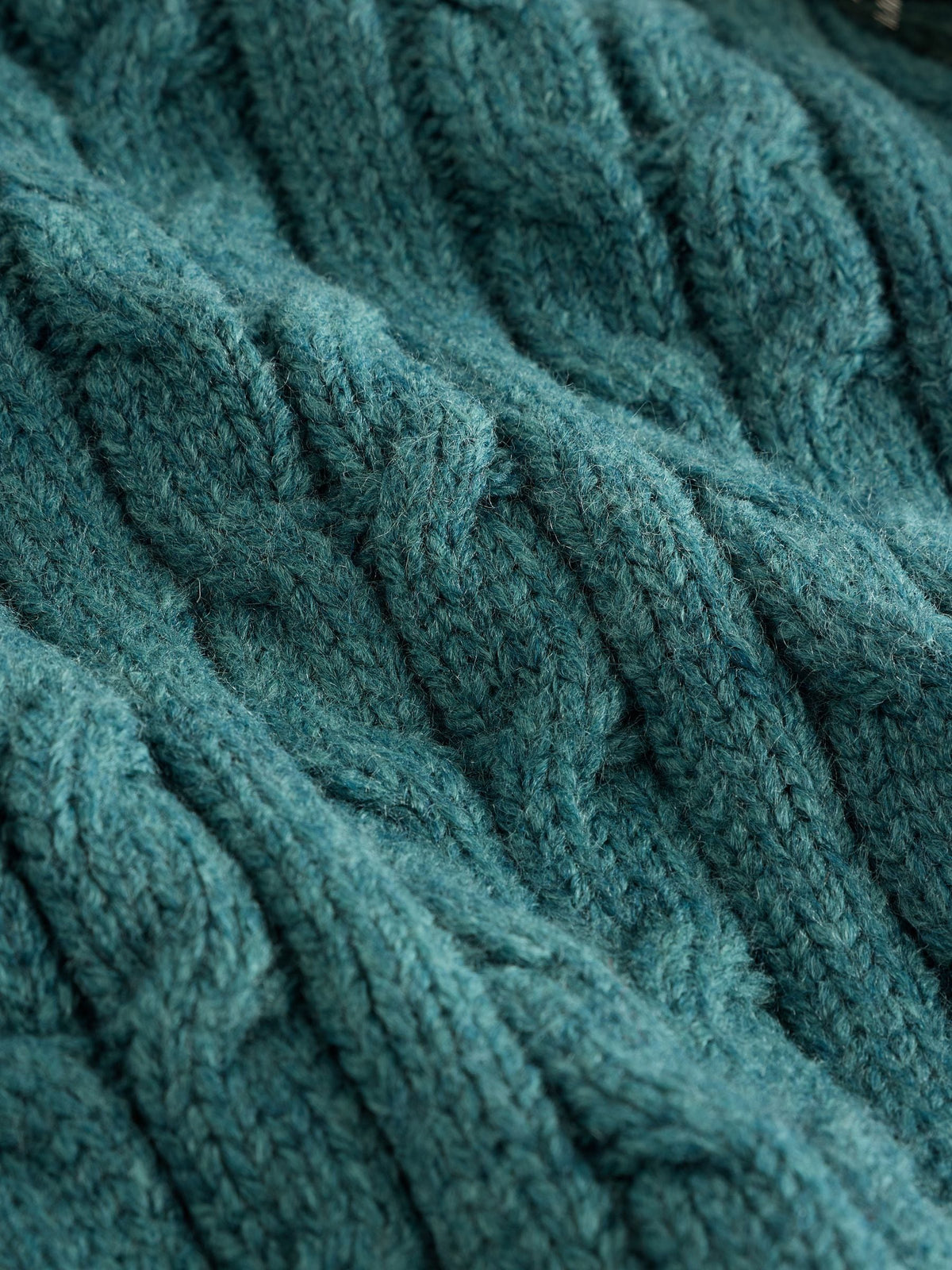 Dark Teal Blue Cable Knit Crew Neck Jumper (3mths-7yrs)
