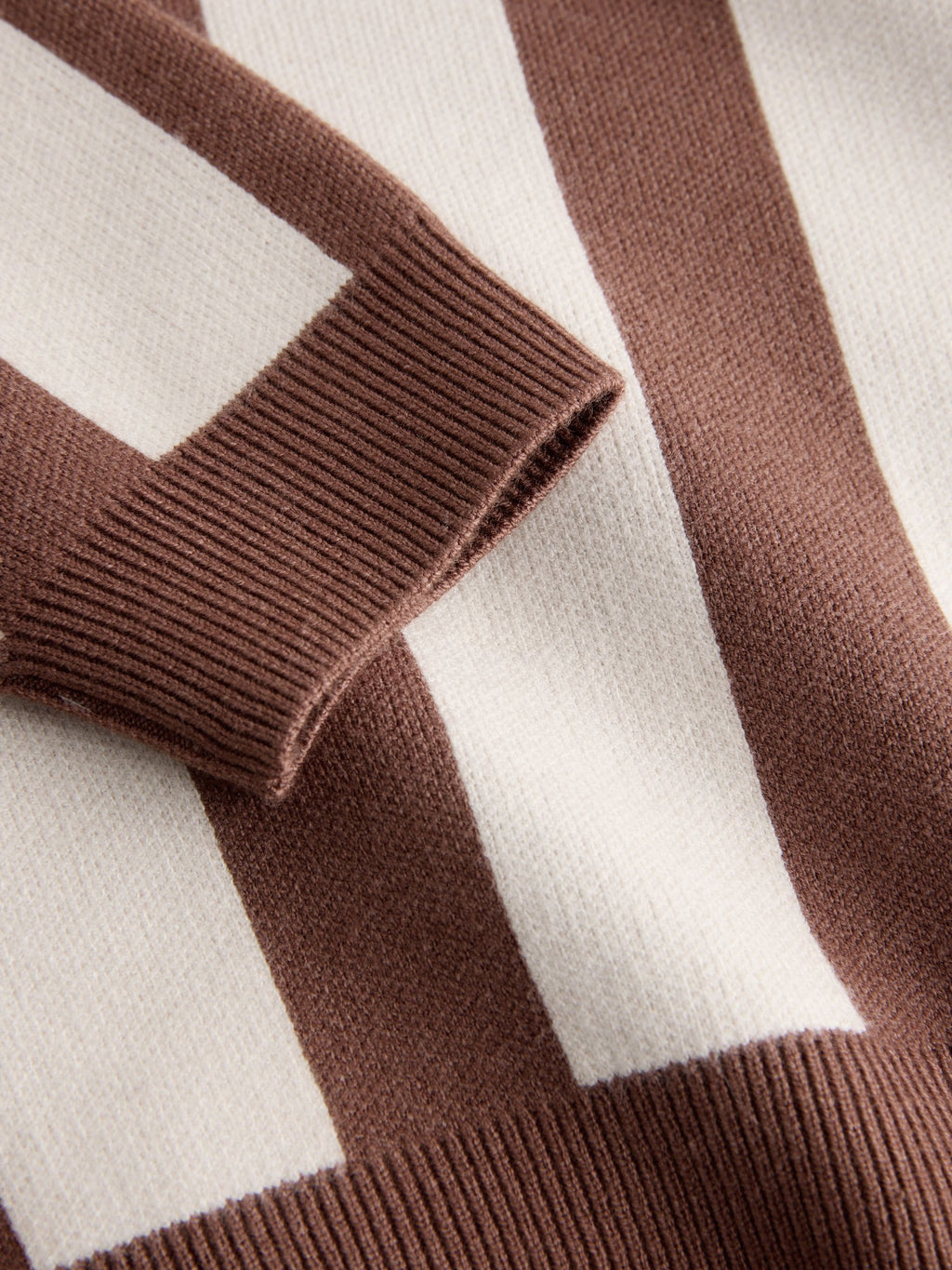 Brown/Cream Stripe Knitted Crew Neck Jumper (3mths-7yrs)