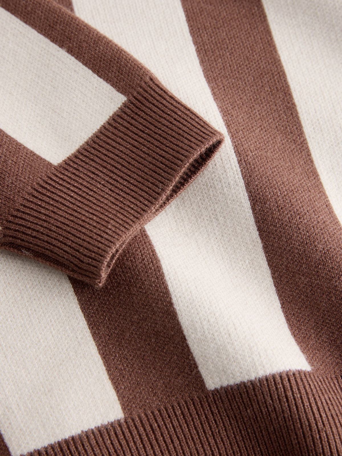 Brown/Cream Stripe Knitted Crew Neck Jumper (3mths-7yrs)