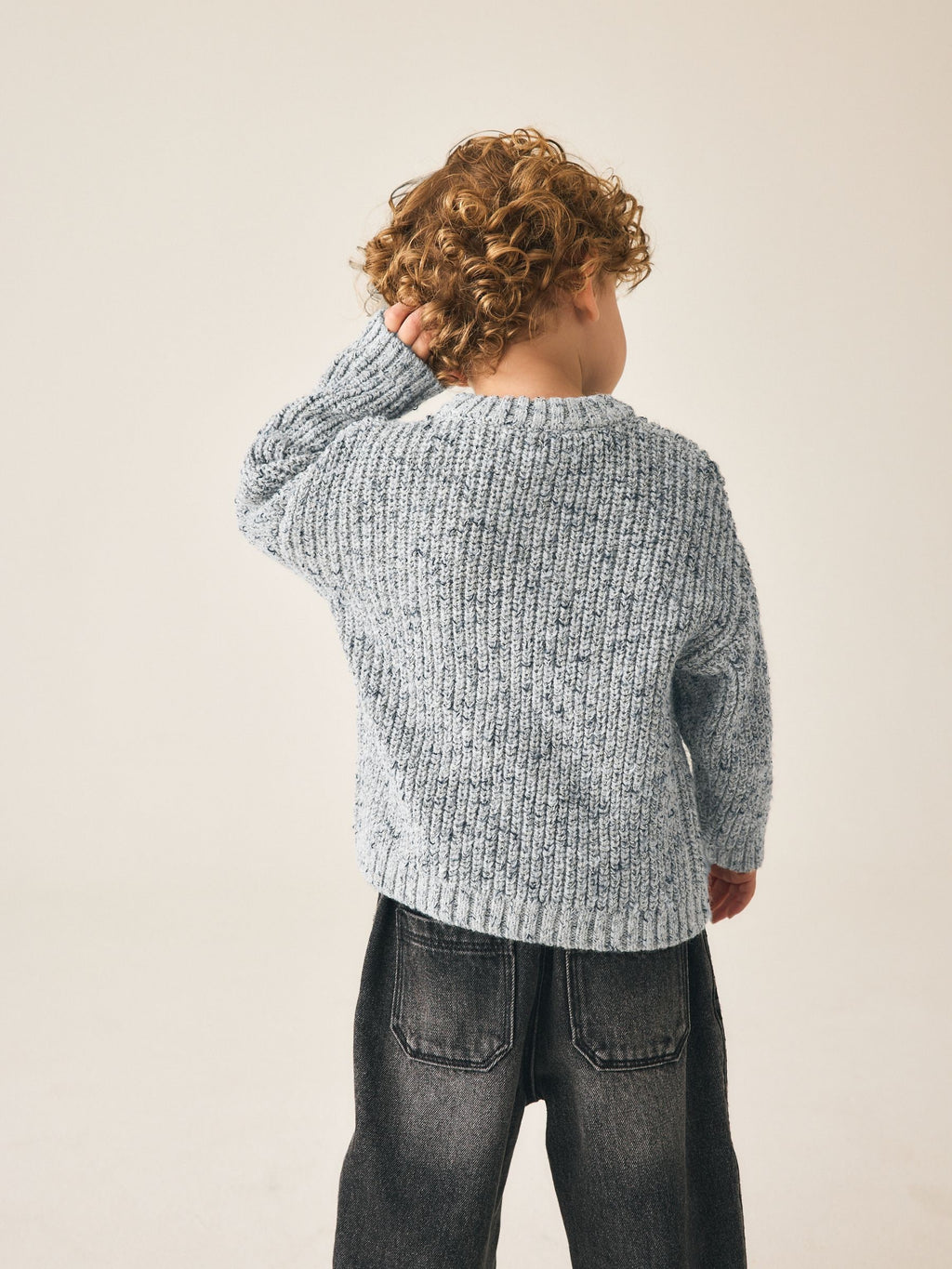 Grey Twist Knitted Crew Neck Jumper (3mths-7yrs)