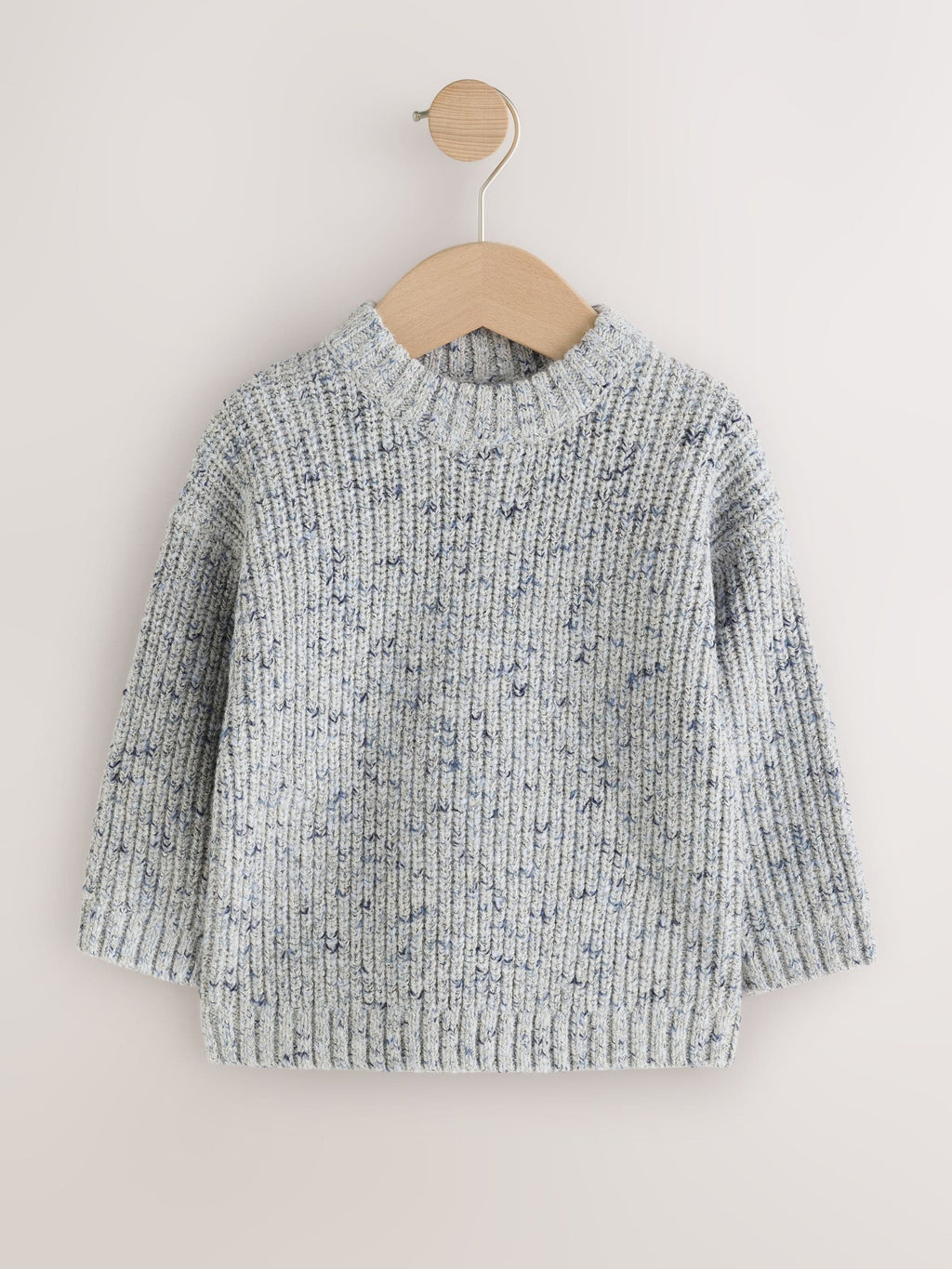 Grey Twist Knitted Crew Neck Jumper (3mths-7yrs)