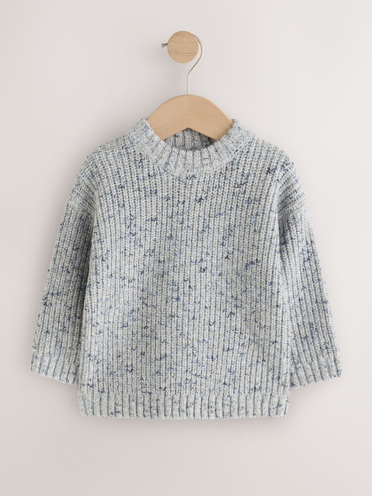 Grey Twist Knitted Crew Neck Jumper (3mths-7yrs)