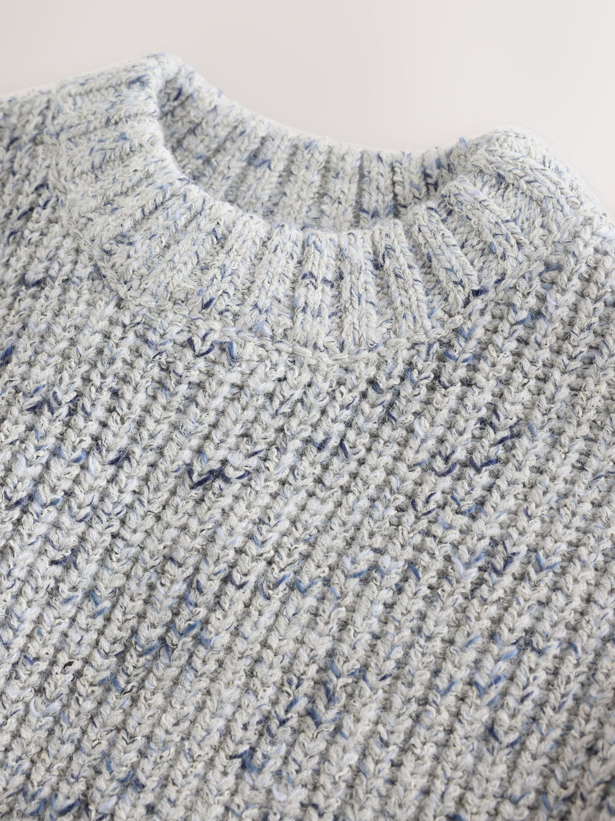 Grey Twist Knitted Crew Neck Jumper (3mths-7yrs)
