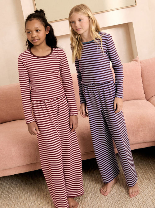 Blue/Pink Stripe Wide Leg Pyjamas 2 Pack (3-16yrs)