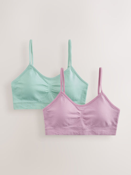 Pink/Purple Seam Free Crop Tops 2 Pack (7-16yrs)
