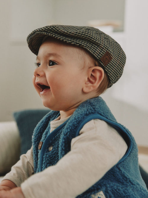 Neutral Tweed Style Baby Flat Cap