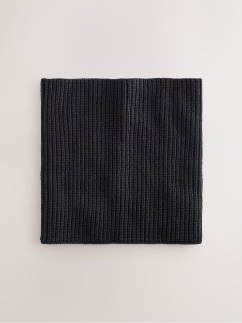 Black Ribbed Knitted Snood (1-16yrs)