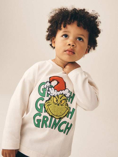 The Grinch Ecru Christmas Long Sleeve T-Shirt (3mths-8yrs)
