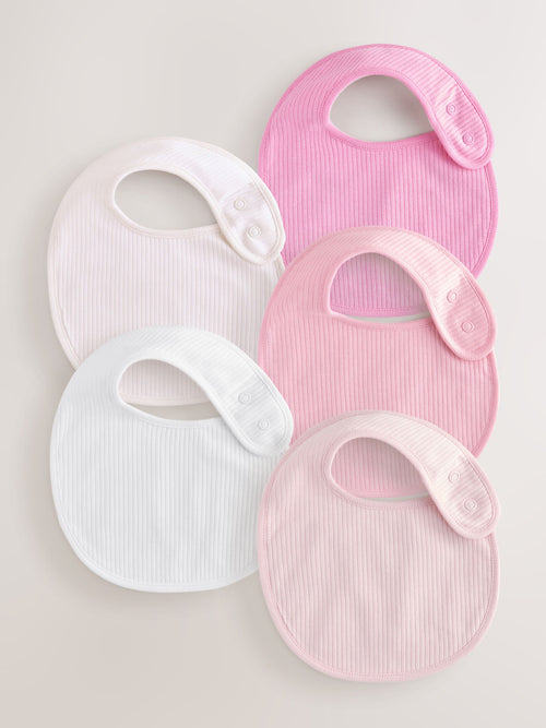 Pink Baby Bib 5 Pack