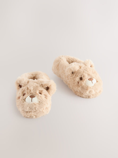 Brown Bear Character Mule Slippers