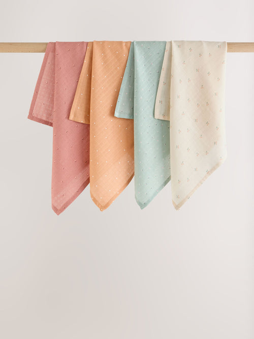 Ditsy Baby Muslins Cloths 4 Pack