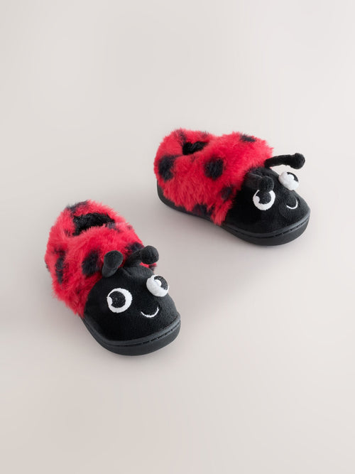 Red/Black Ladybird Cupsole Slippers