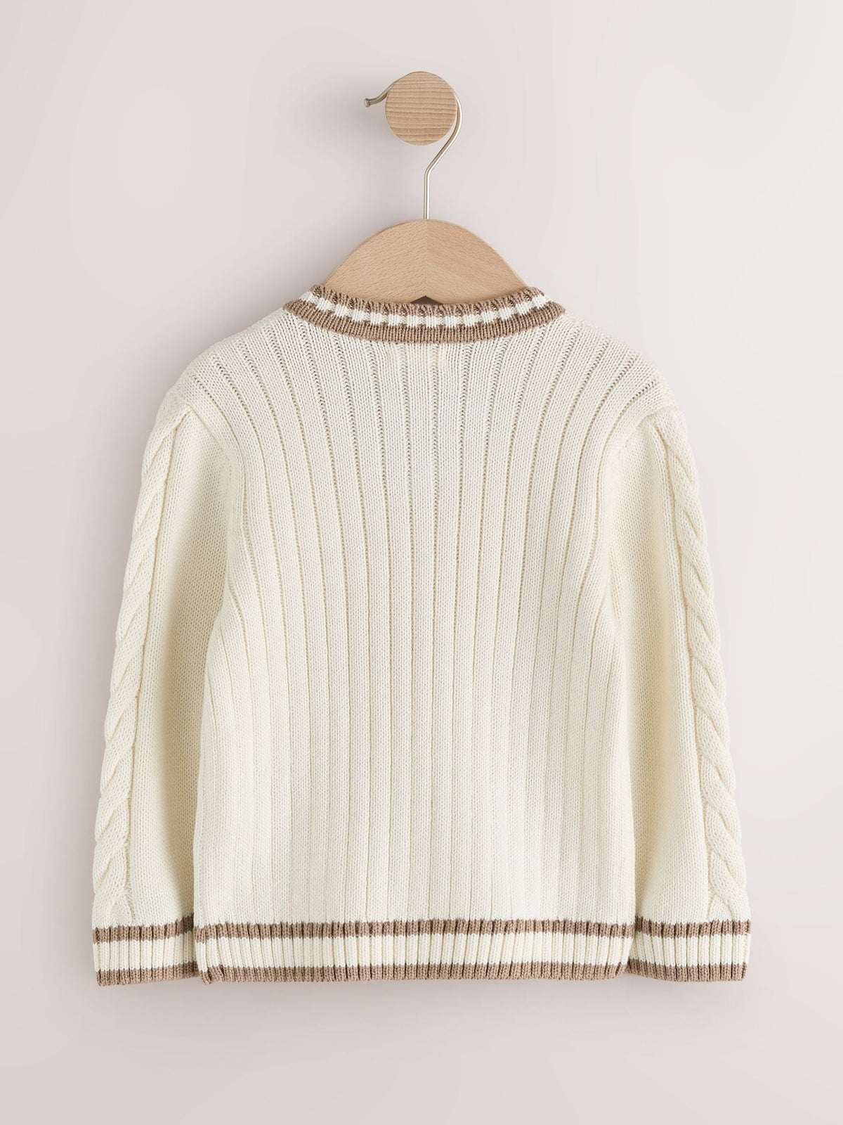 Cream Cable Knit Varsity Jumper (3mths-7yrs)