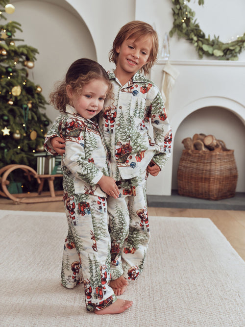 Ecru Santa Matching Family Christmas Pyjamas (9mths-16yrs)