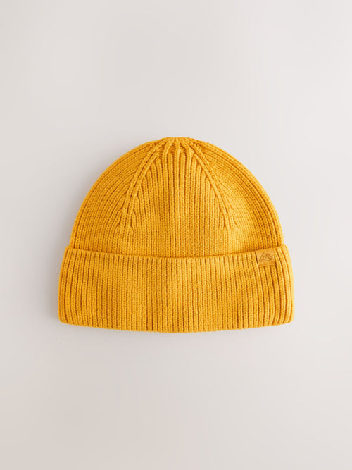 Ochre Yellow Knitted Beanie Hat (1-16yrs)