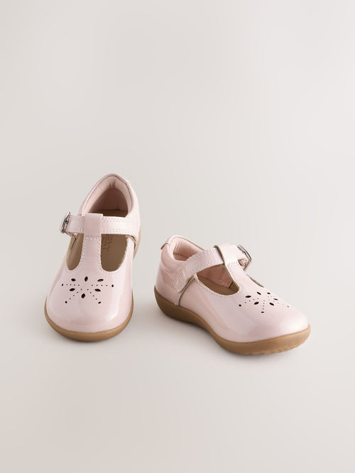 Pink Standard Fit (F) First Walker T-Bar Touch Fastening Shoes