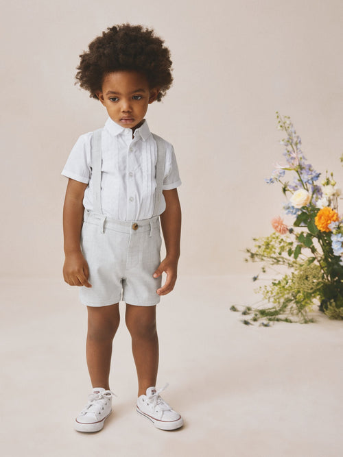 Grey Shirt, Shorts & Braces Set (3mths-9yrs)