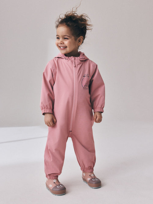 Light Pink Waterproof Fleece Lined Puddlesuit (3mths-7yrs)