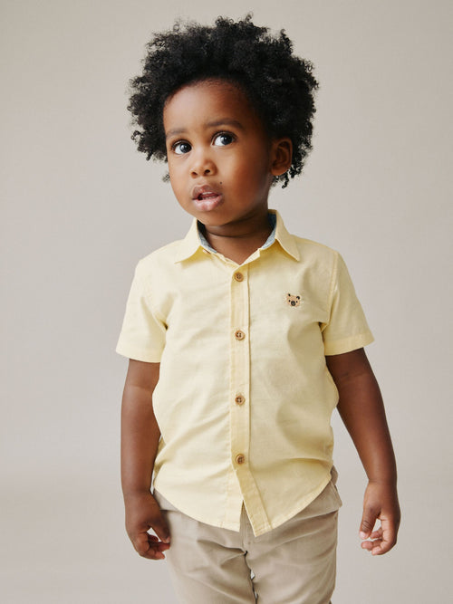Yellow Character Short Sleeve Oxford Shirt (3mths-7yrs)