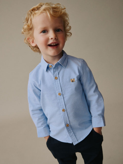 Blue Character Long Sleeve Oxford Shirt (3mths-7yrs)