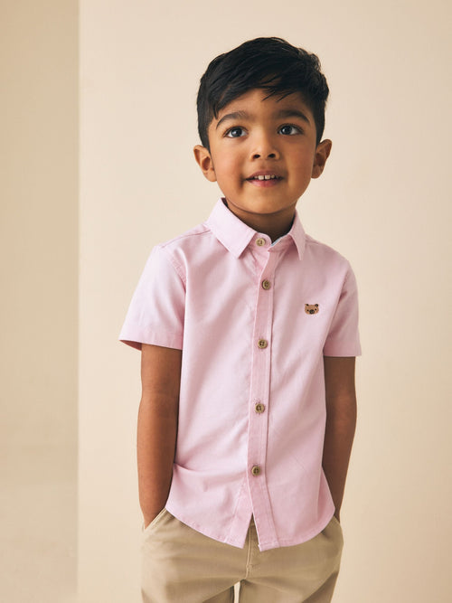 Pink Character Short Sleeve Oxford Shirt (3mths-7yrs)