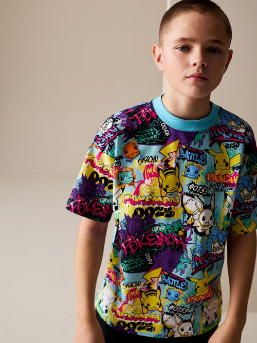 Blue/Multi Pokémon Short Sleeve T-Shirt (3-16yrs)